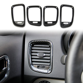 crosselec front view of carbon-look vent covers showing sleek dash upgrade benefit