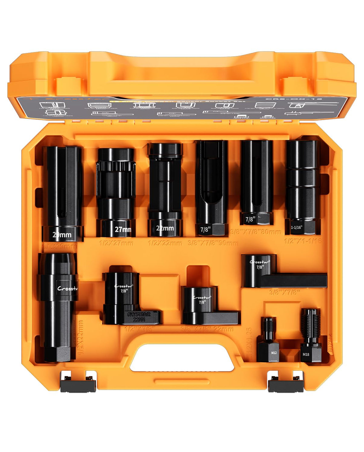 Crosstar front kit layout showing organized sockets and chasers for fast identification