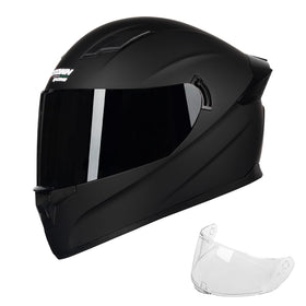 Crown Racing front view showing full-face protection and DOT compliance benefit
