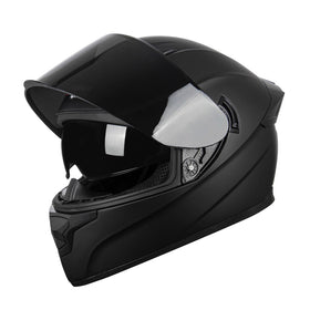 Crown Racing open-visor close-up showing shield mechanism for easy swaps