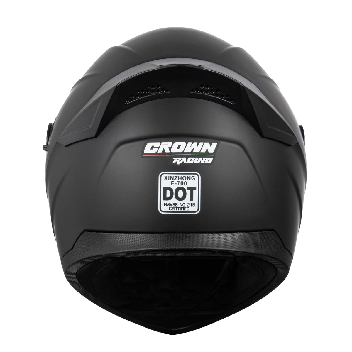 Crown Racing helmet with storage bag in lifestyle scene for convenient transport