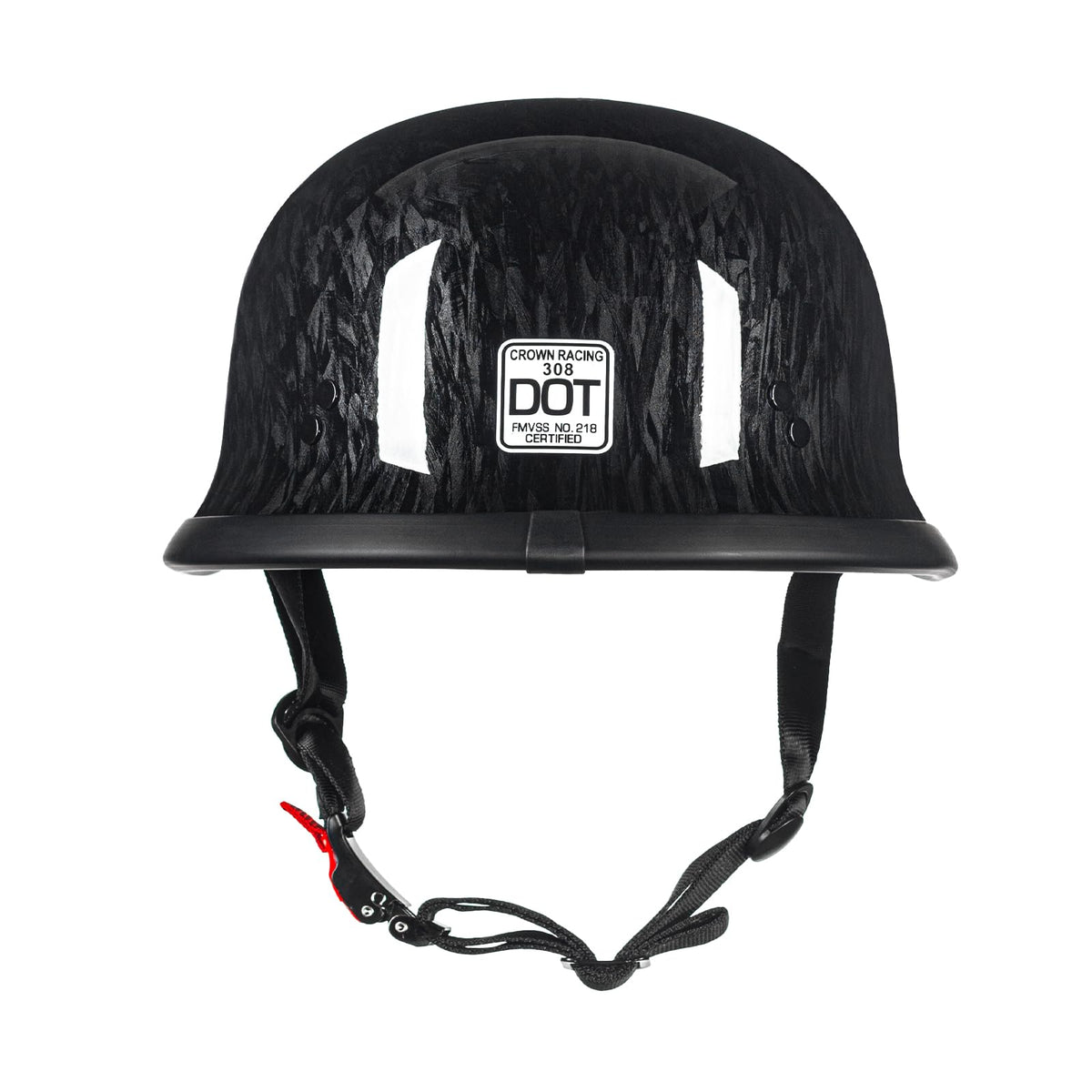 Rider wearing Crown Racing helmet during city commute illustrating comfort and style