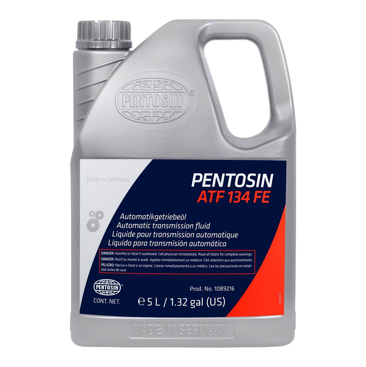 CRP Pentosin ATF 134 FE front jug showing label and 5L capacity for correct identification and ease
