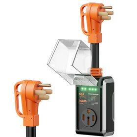 CRTBETLIF front view showing 50A protector and durable casing benefit: clear protection