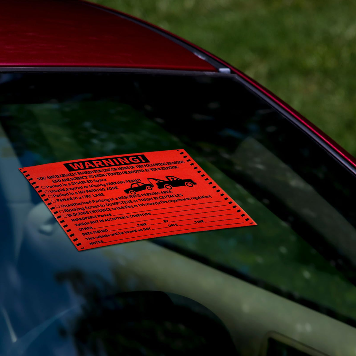 Crtiin sticker applied to vehicle window demonstrating easy application benefit