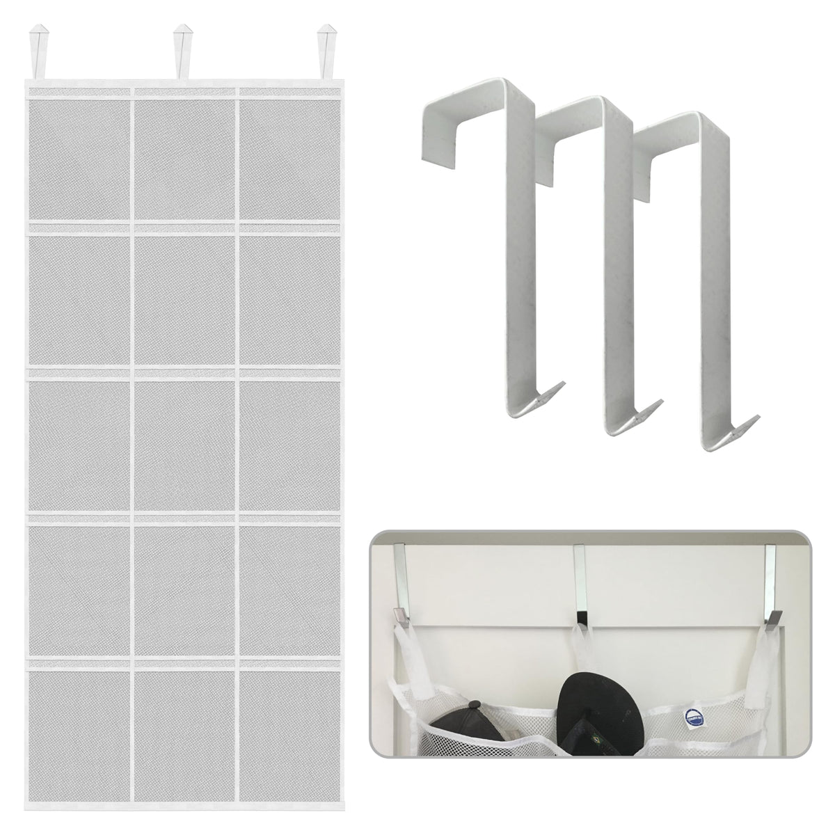 Cruise On steel hooks detail demonstrating secure, tool-free hanging benefit