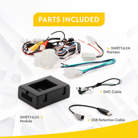 Crux SWRTY-61N installed in Toyota dashboard preserving camera and steering controls
