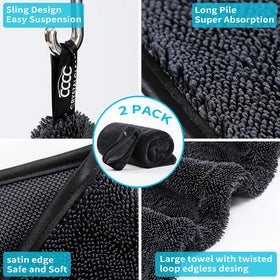 Crystal Clean towel used in driveway for fast, safe car drying
