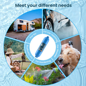 Crystala Filters held in hand to show compact size for space-saving installations