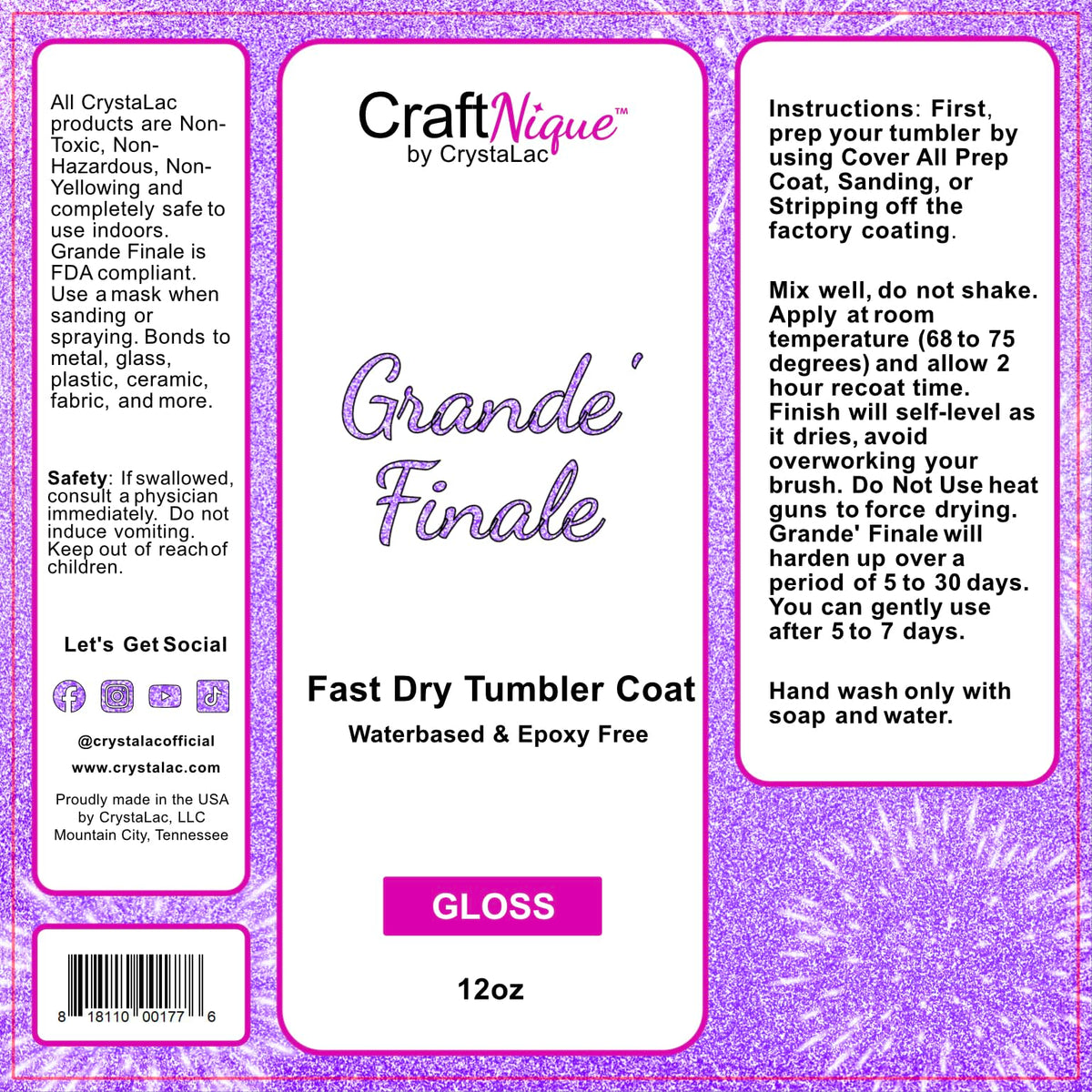 CrystaLac brush stroke close-up showing smooth self-leveling gloss