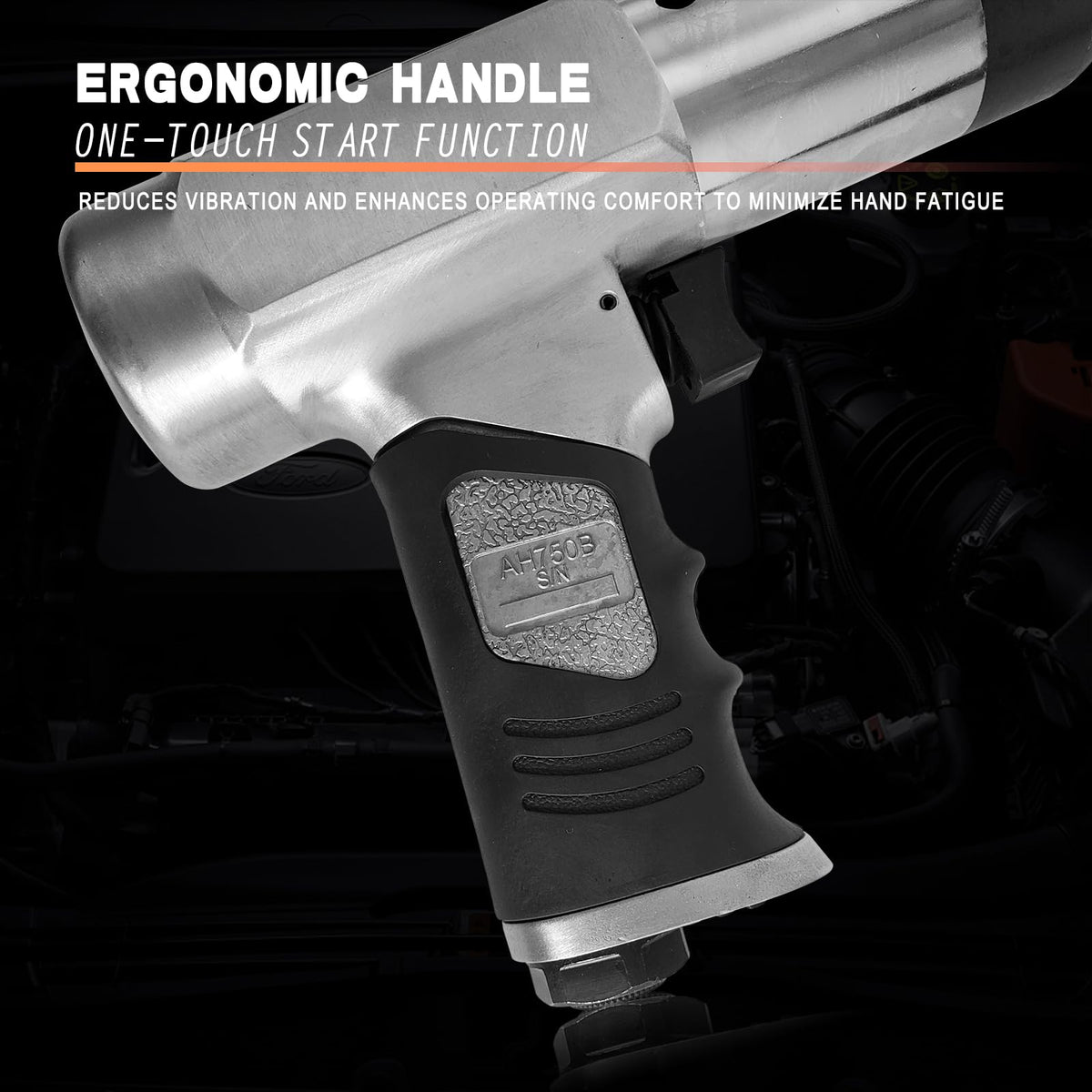 Csttler close-up grip showing anti-slip handle and comfort during extended use