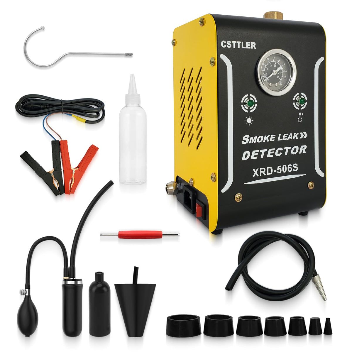 Csttler front view of smoke machine showing compact portable design and quick setup benefit