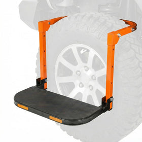Csttler step mounted on tire showing stable foothold and quick access