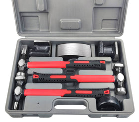 C&T front view of 7-piece hammer and dolly set showing organized layout and quick access