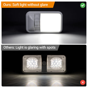 CT CAPETRONIX in camper reading area demonstrating glare-free task lighting
