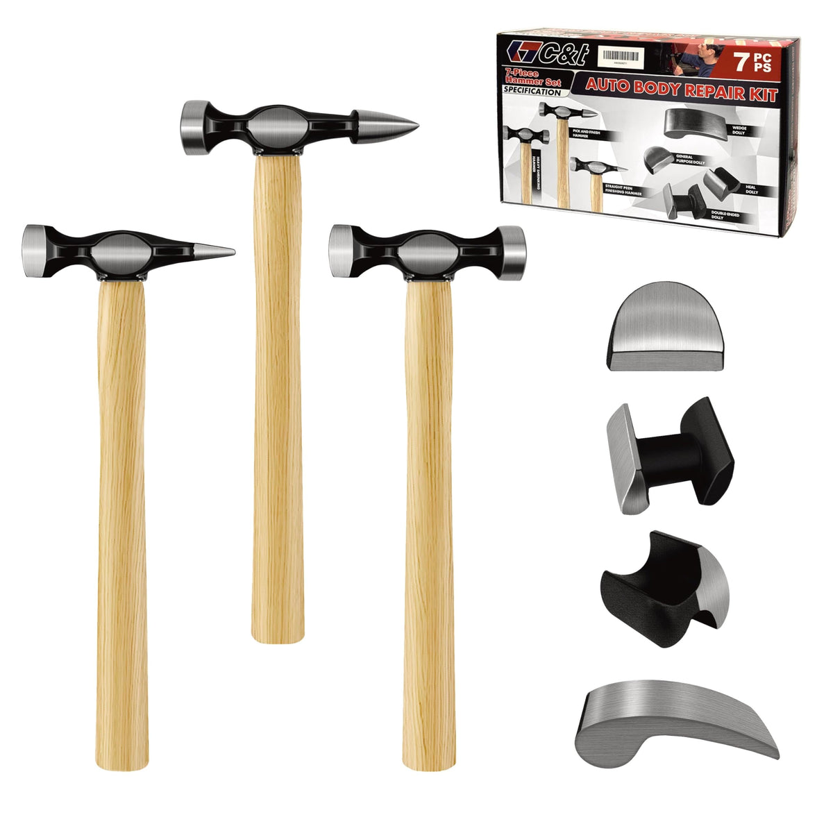 C&T kit front packaging showing full seven-piece set and case, durable and portable