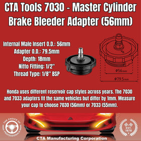 CTA Tools 7030 seated in a Honda reservoir demonstrating secure, airtight seal