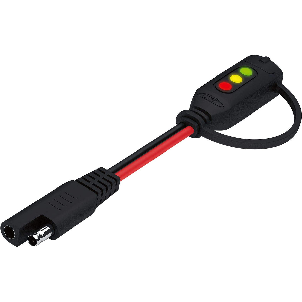CTEK pigtail front view showing plug and housing, simplifies charger connection