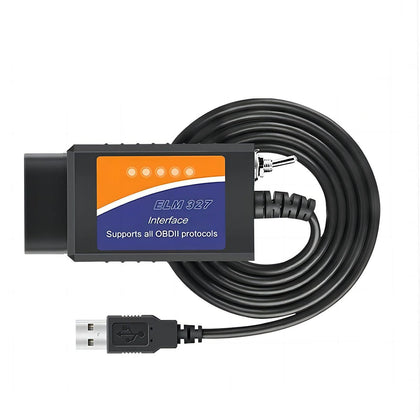 CTobd Elm327 USB front view showing compact design and durable casing, easy to store