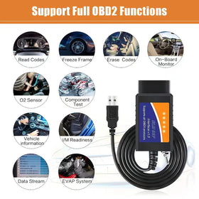 CTobd Elm327 USB connected to laptop running Forscan, enabling live data and coding benefits
