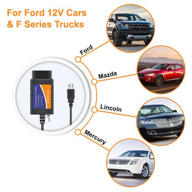 CTobd Elm327 USB plugged into vehicle OBD-II port demonstrating vehicle connection and diagnostics