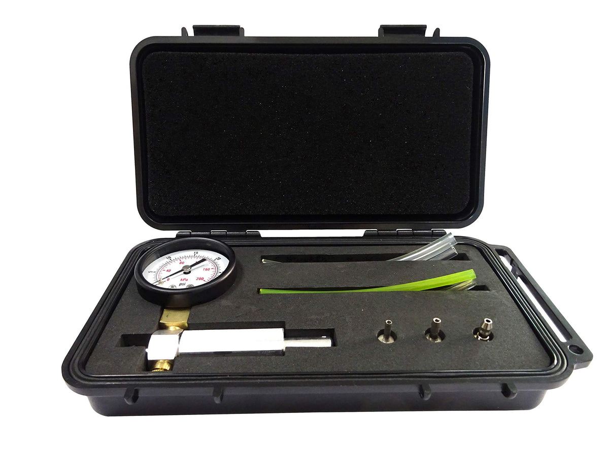 C·T·S gauge in use on a workbench speeding carburetor diagnostics