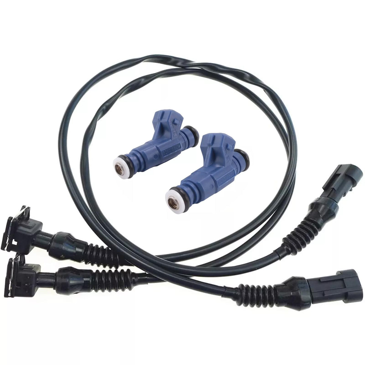 CTTMEOOB front view of injector kit showing two injectors and harnesses for quick replacement