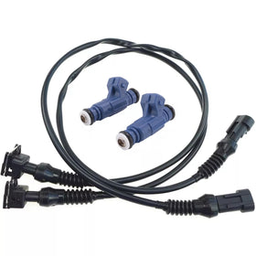 CTTMEOOB front view of injector kit showing two injectors and harnesses for quick replacement