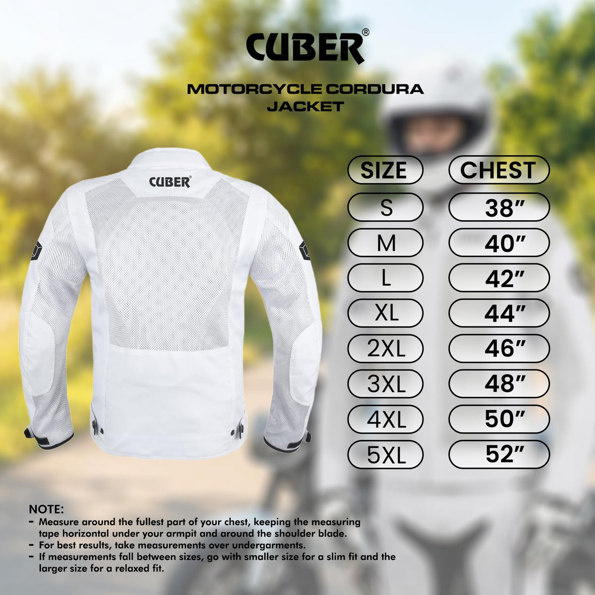 CUBER jacket on rider in urban setting showing comfort and visibility