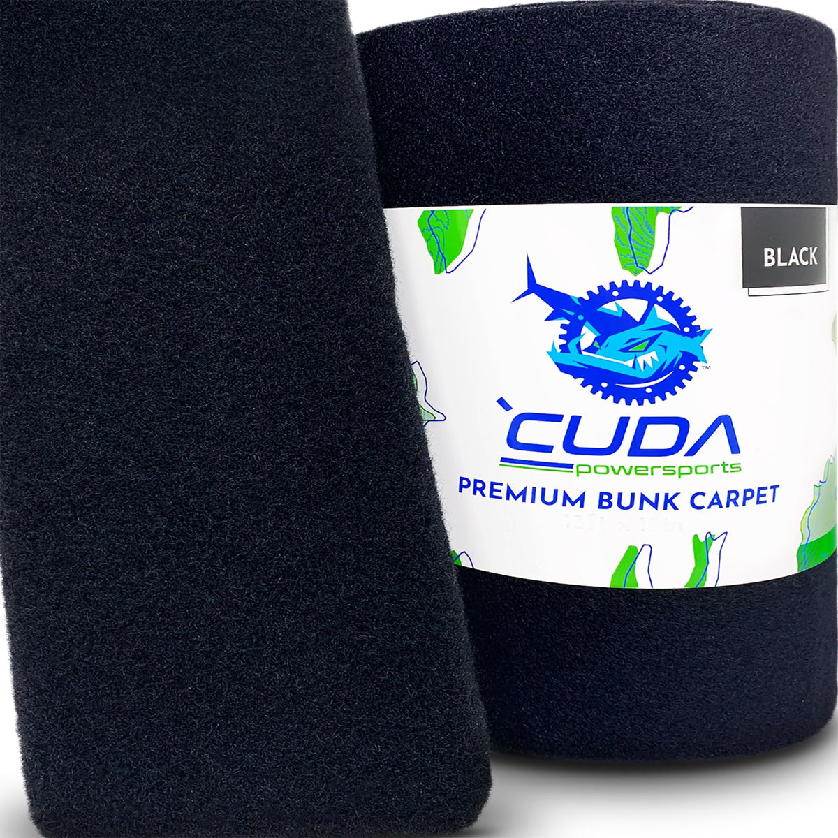 Cuda Powersports front view of black 12 inch x 9.5ft roll showing full length benefit