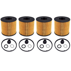 CULMKARI front view of four-pack oil filters showing product labeling and fit benefits