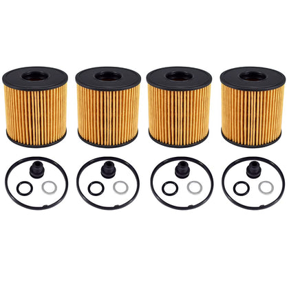 CULMKARI front view of four-pack oil filters showing product labeling and fit benefits