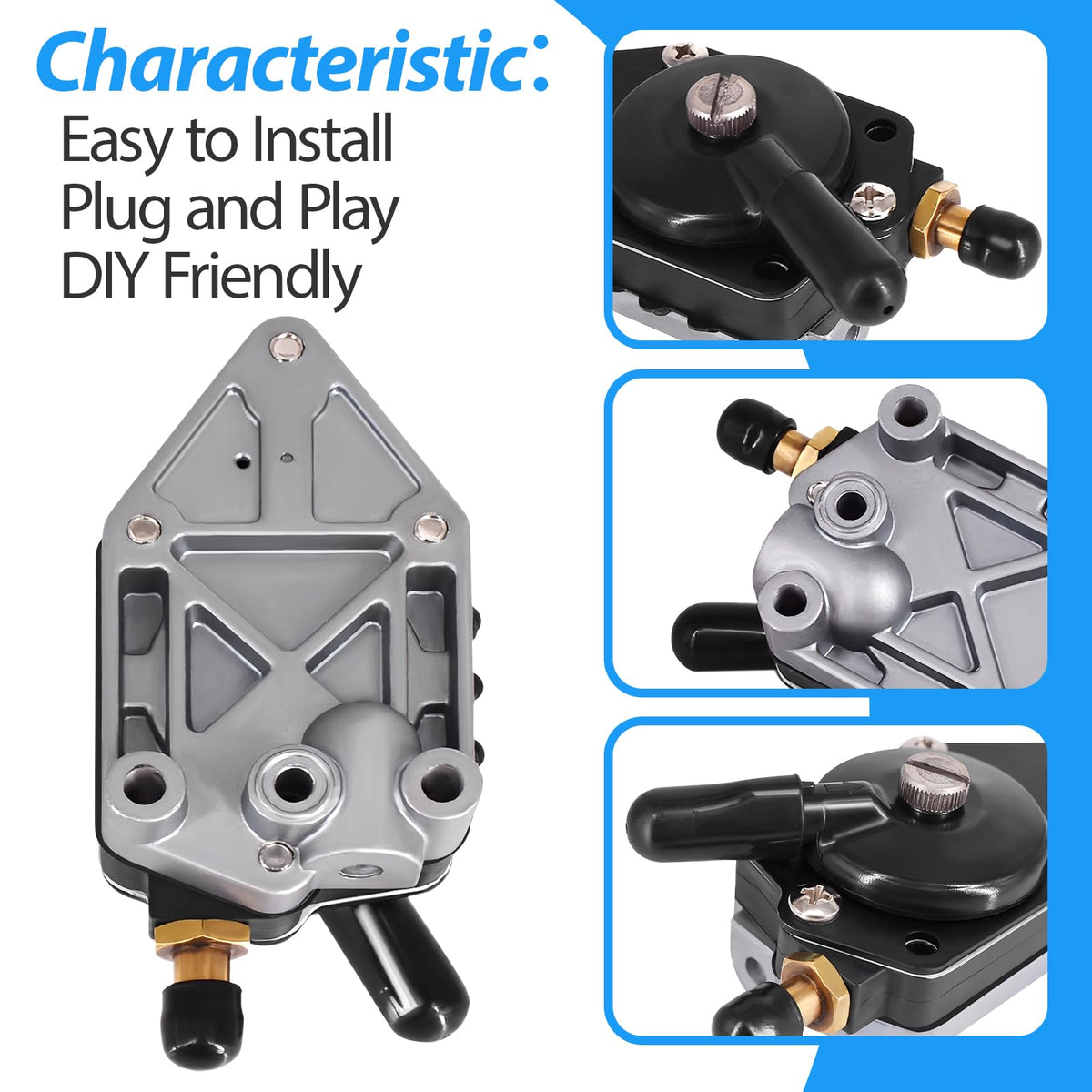 CULMKARI fuel pump installed on Johnson outboard demonstrating proper fit