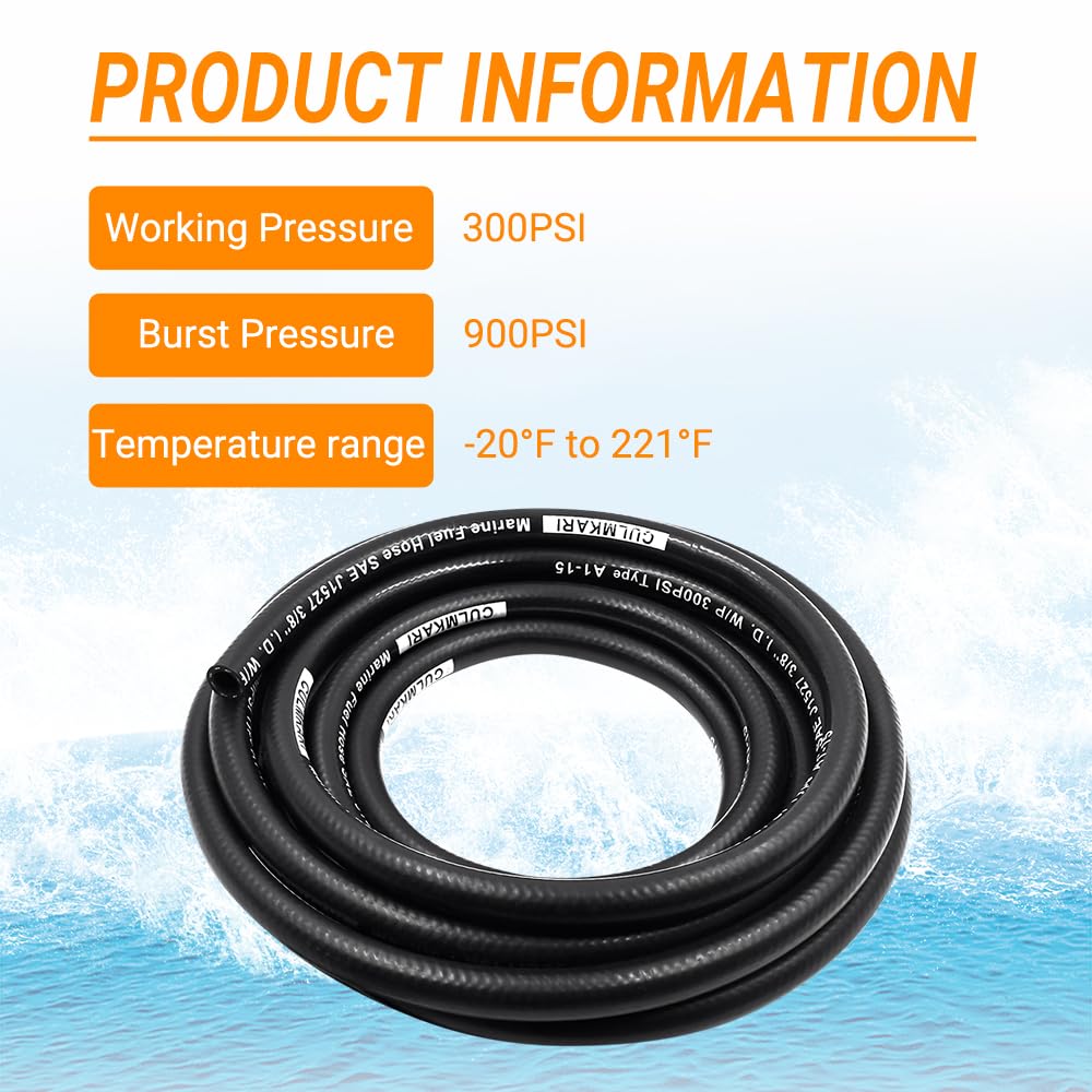 CULMKARI hose connected on boat fuel system for secure fuel delivery