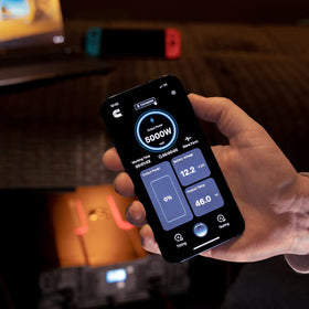 Cummins inverter close-up of AC outlets and USB-C port offering convenient device charging