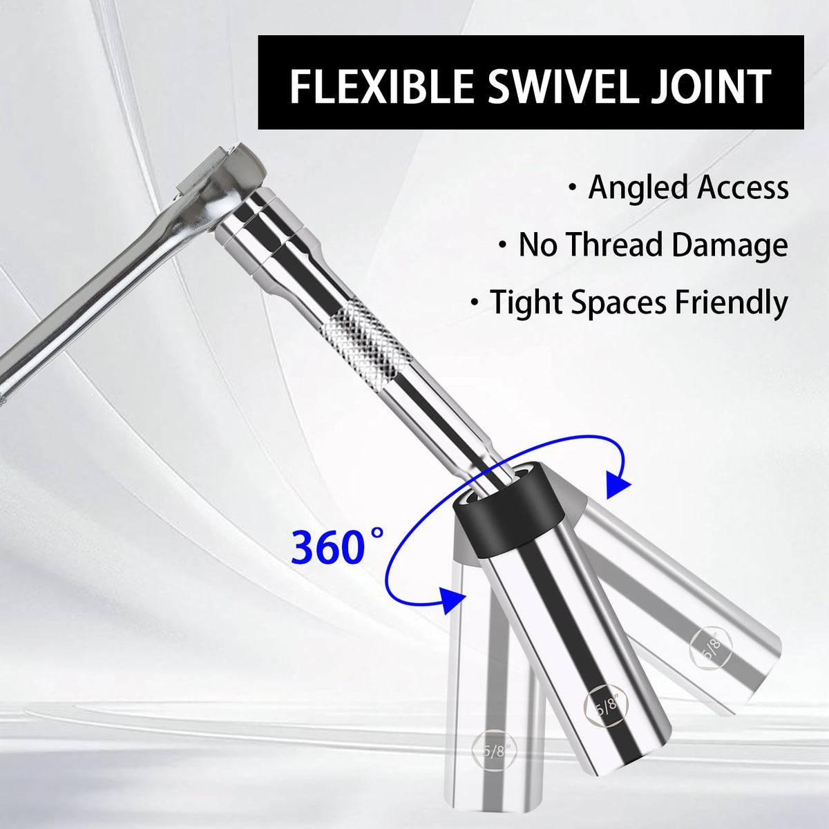 Cupbunny swivel joint detail demonstrating angled access in tight spaces