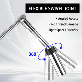 Cupbunny swivel joint detail demonstrating angled access in tight spaces