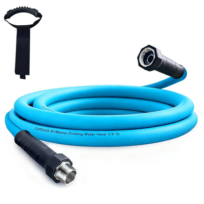 Cupohus front view showing hose coiled and label for easy identification and use