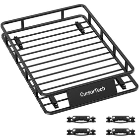 CursorTech front view of roof basket showing sturdy frame and capacity benefit