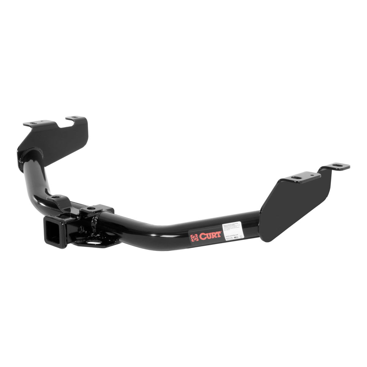 CURT front view of hitch showing receiver and mounting points for secure towing