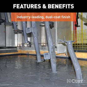 CURT co-cured A-coat and powder coat finish close-up resisting rust and chips