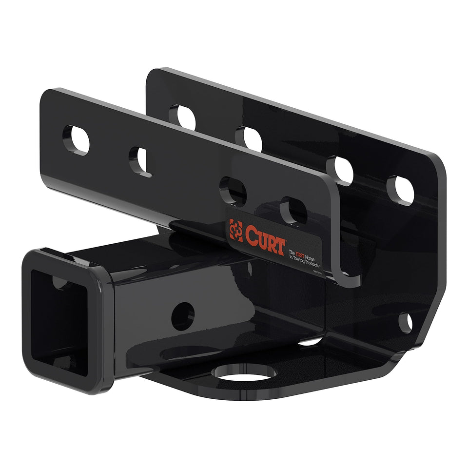 CURT front view of 2 inch receiver showing robust fit and towing readiness