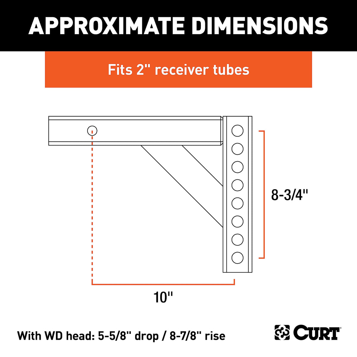 CURT 17120 close-up of vertical holes showing spacing for precise leveling