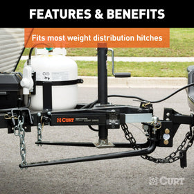 CURT trailer-mounted attachment ball installed on frame showing stable trailer-side mounting benefit