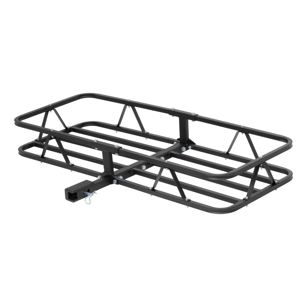 CURT front view of cargo basket showing sturdy platform and extra storage benefit