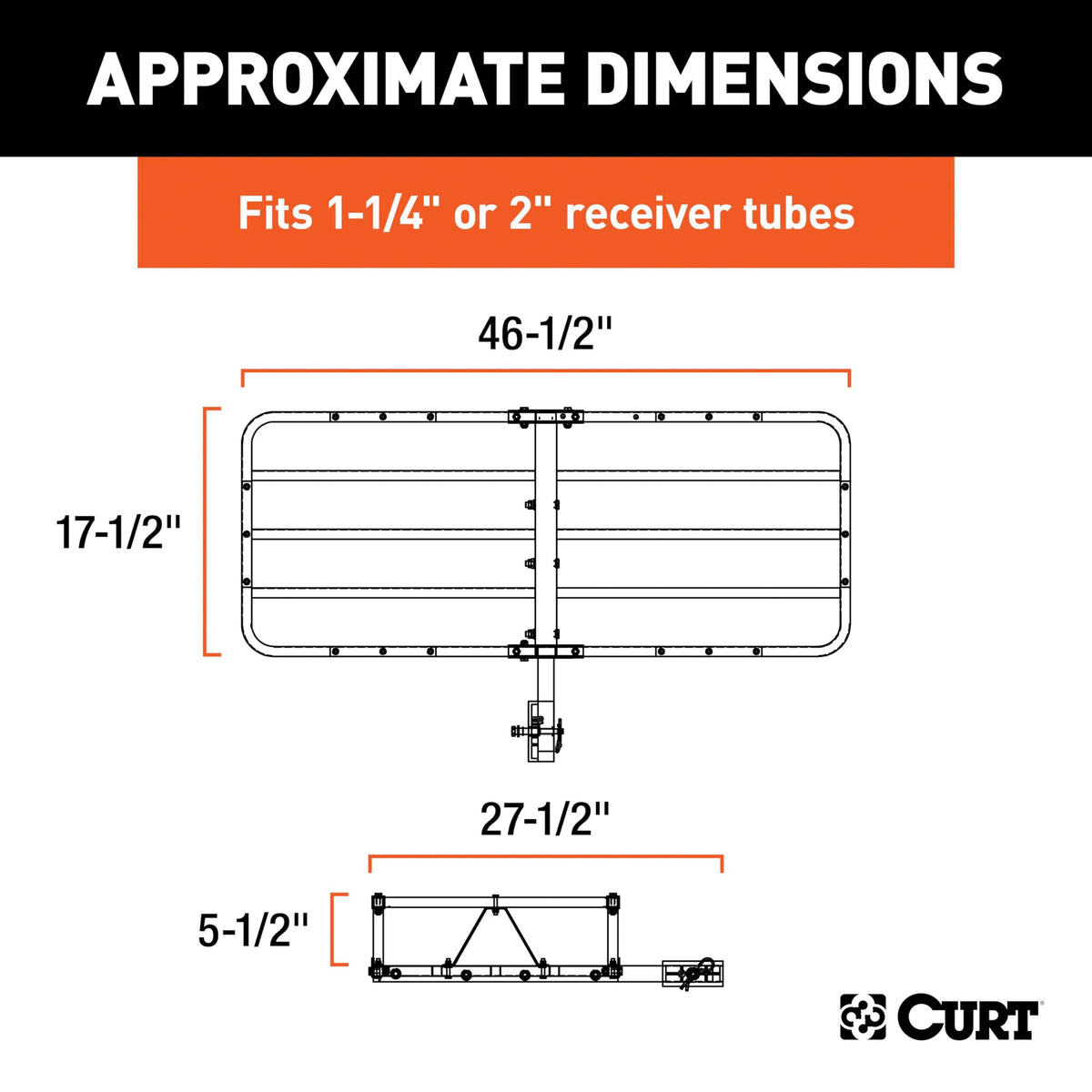 CURT side profile highlighting 6-inch tall sides for secure transport benefit