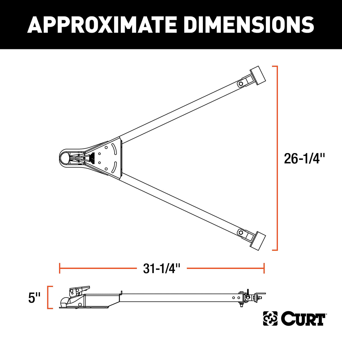CURT 19745 close-up of 2 inch coupler demonstrating sturdy connection