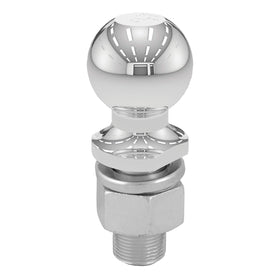 CURT 2-5/16" chrome trailer ball front view showing sturdy construction and reliability