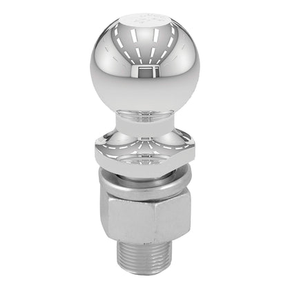 CURT 2-5/16" chrome trailer ball front view showing sturdy construction and reliability