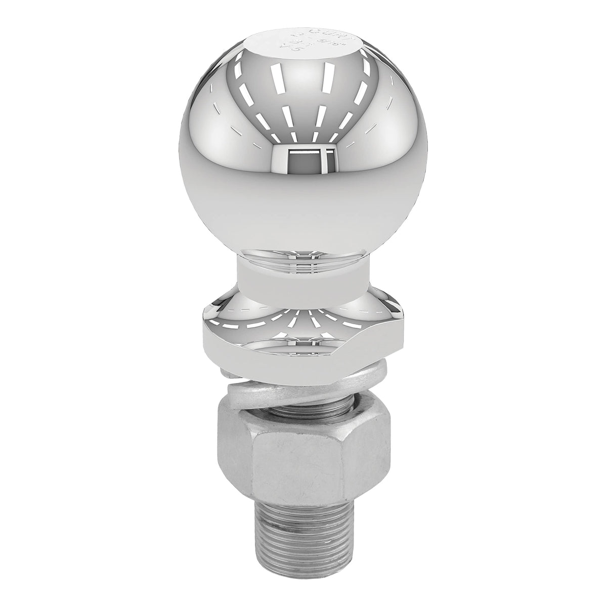 CURT front view showing ball and hardware; durable connection benefit